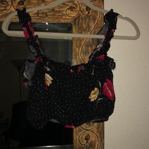 Floral and Dot Crop Top - Forever21